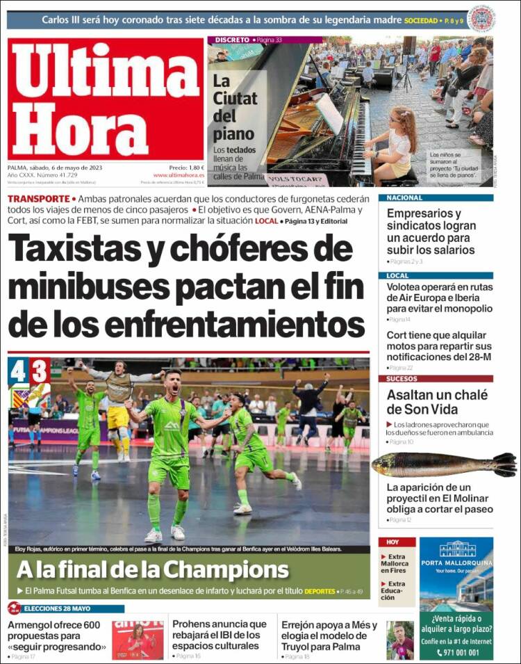 Portada de Última Hora (España)