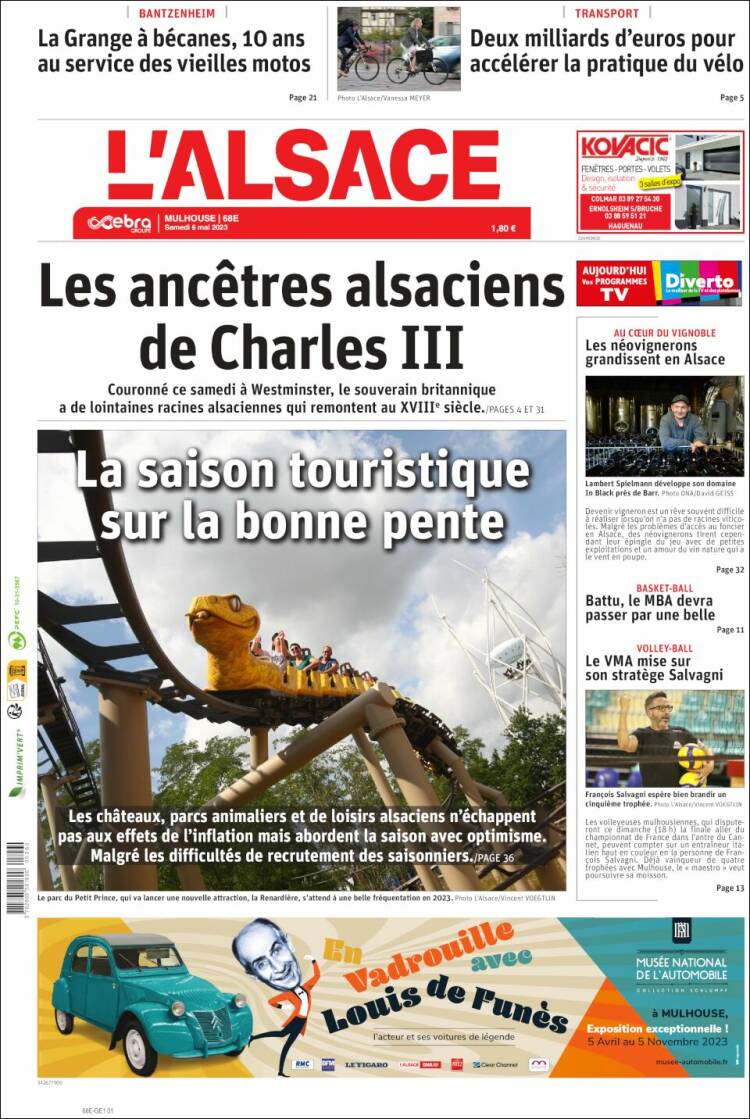 Portada de Journal L'Alsace (France)