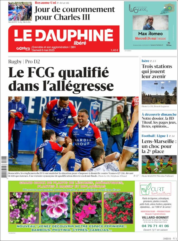 Portada de Le Dauphiné Libéré (France)