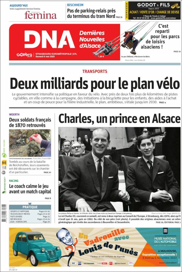 Portada de Les Dernières Nouvelles d'Alsace (France)