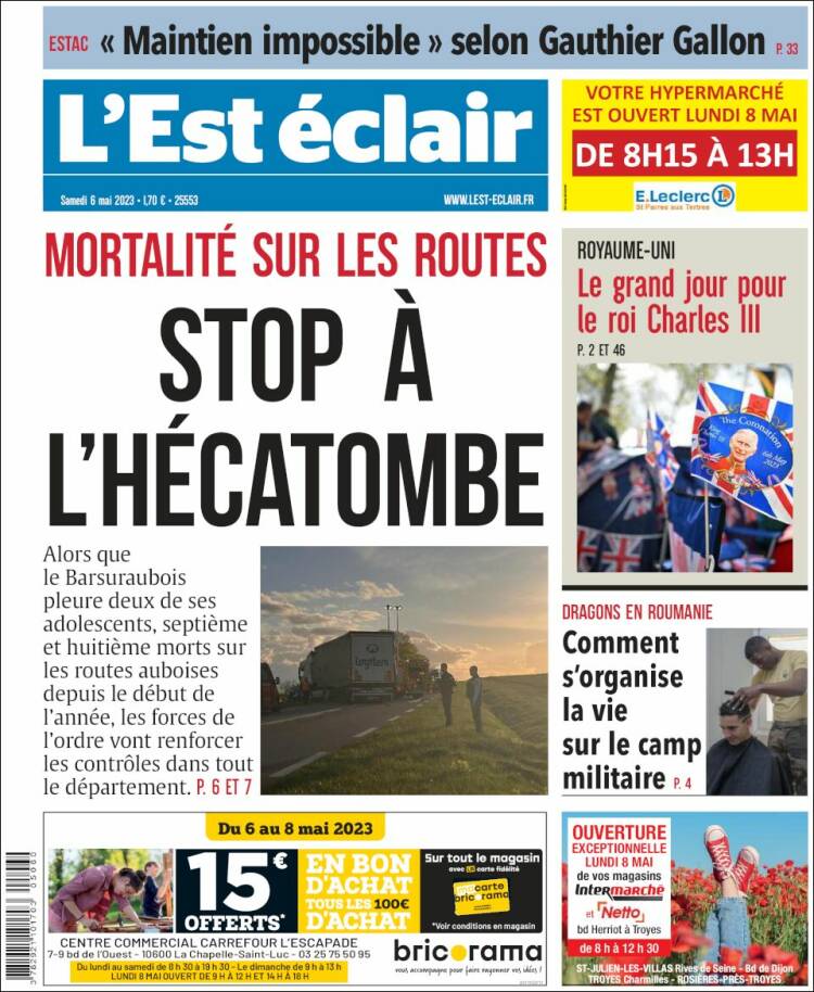 Portada de L'Est Eclair (France)