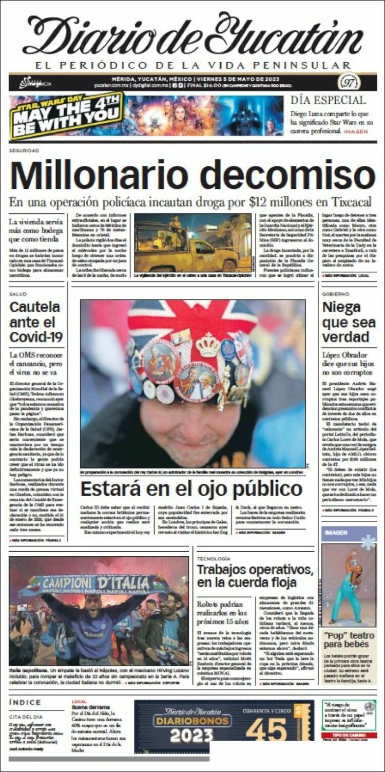 Portada de Diario de Yucatán (México)