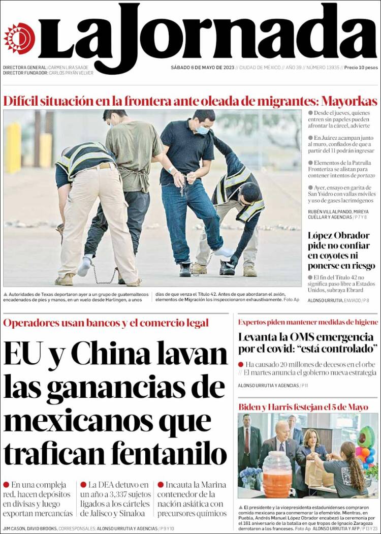 Portada de La Jornada (México)