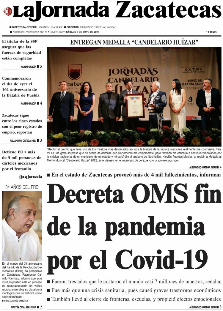 Portada de Jornada de Zacatecas (México)