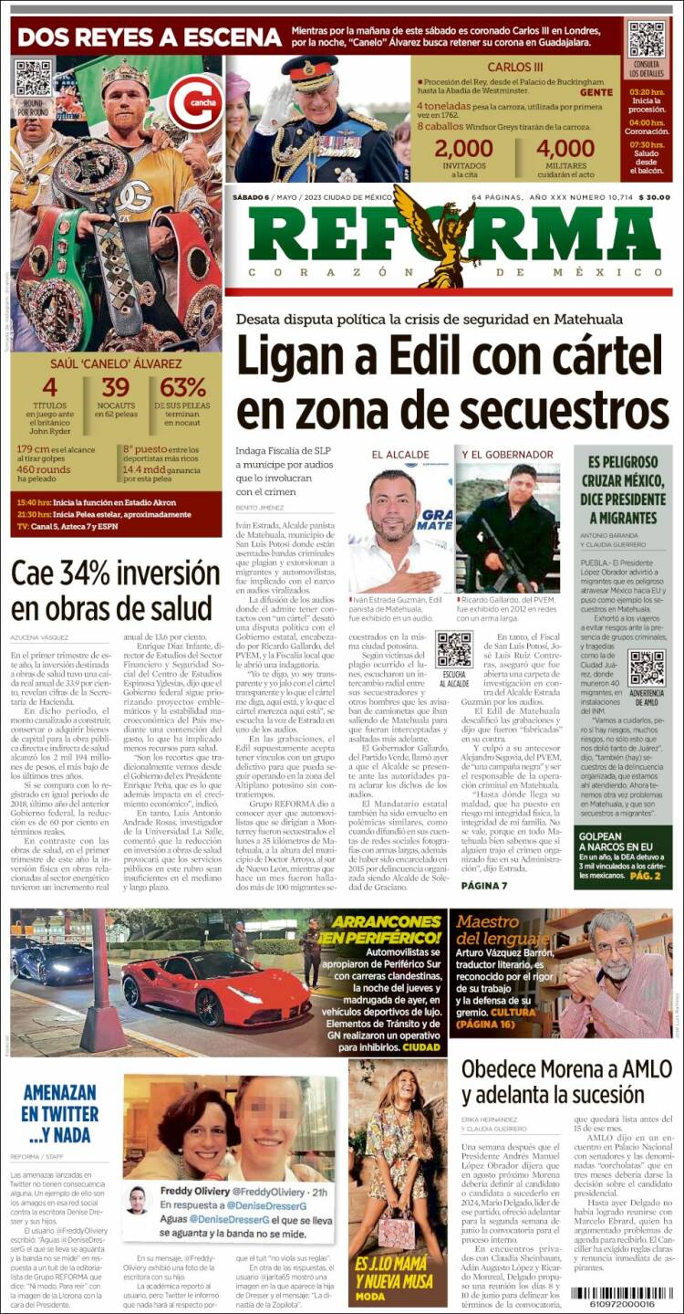 Portada de Reforma (México)