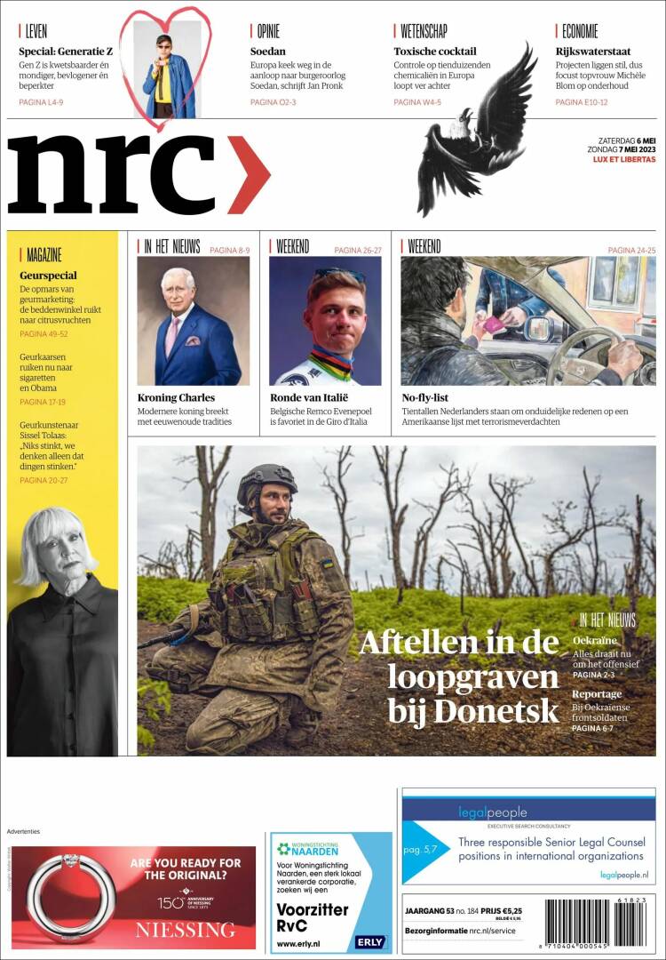 Portada de NRC Handelsblad (Pa&iacute;ses Bajos)