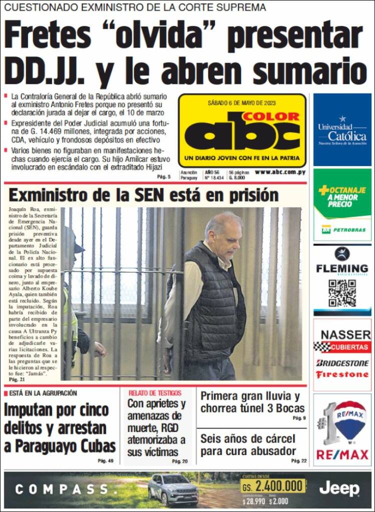 Portada de ABC Color (Paraguay)