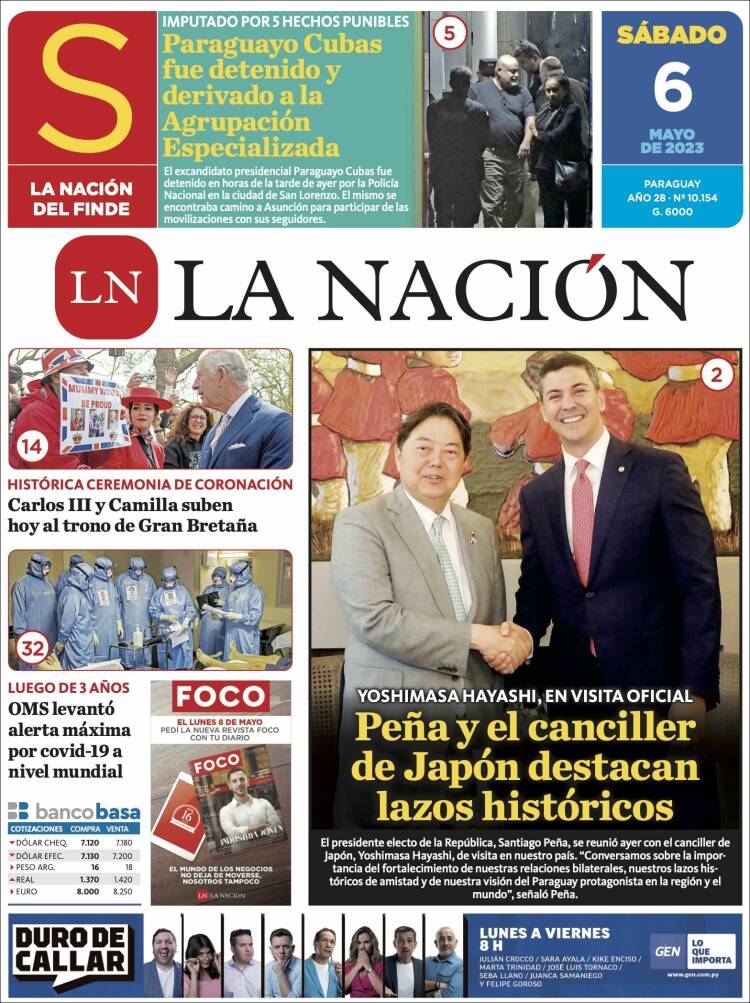 Portada de La Nación (Paraguay)