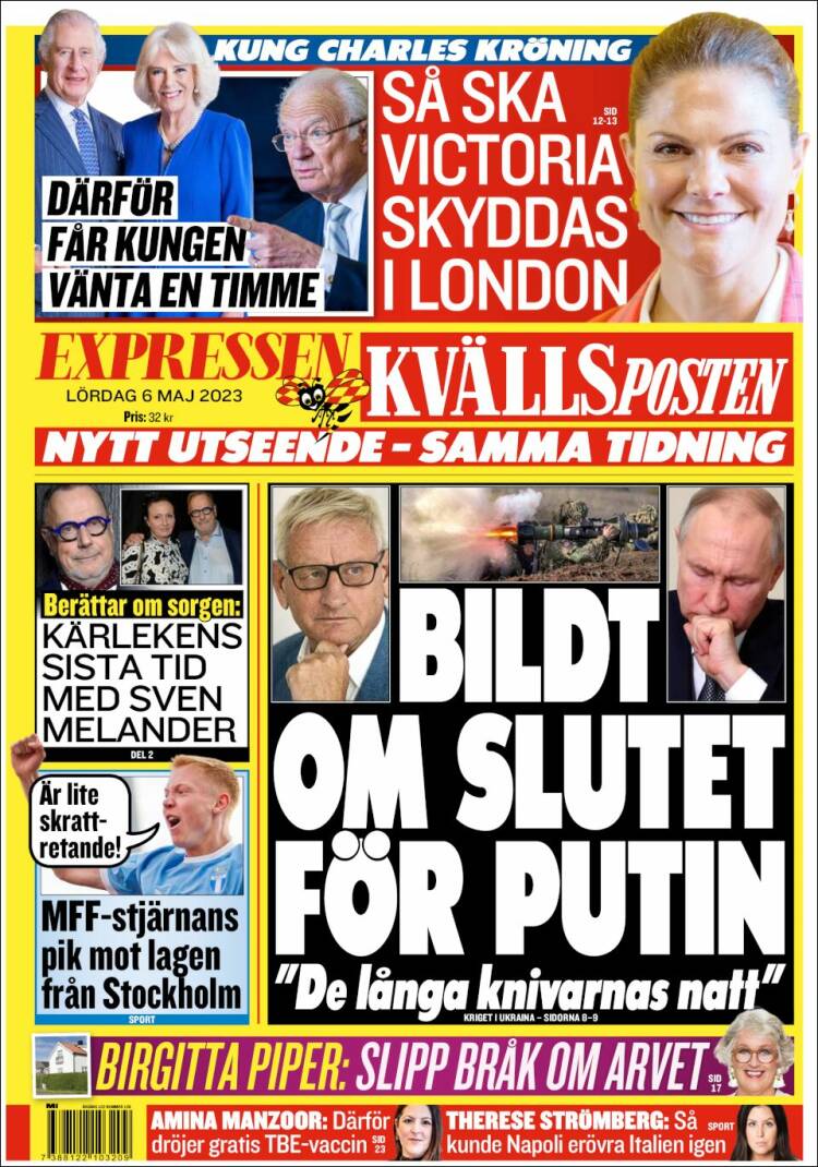 Portada de Kvällsposten (Suecia)