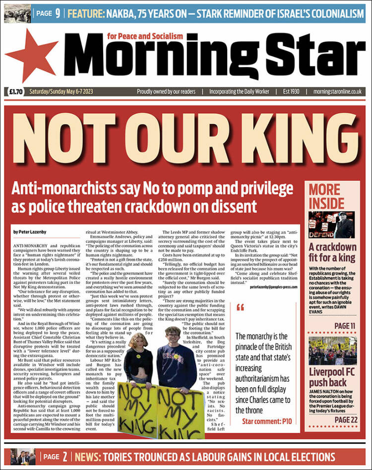 Portada de Morning Star (United Kingdom)