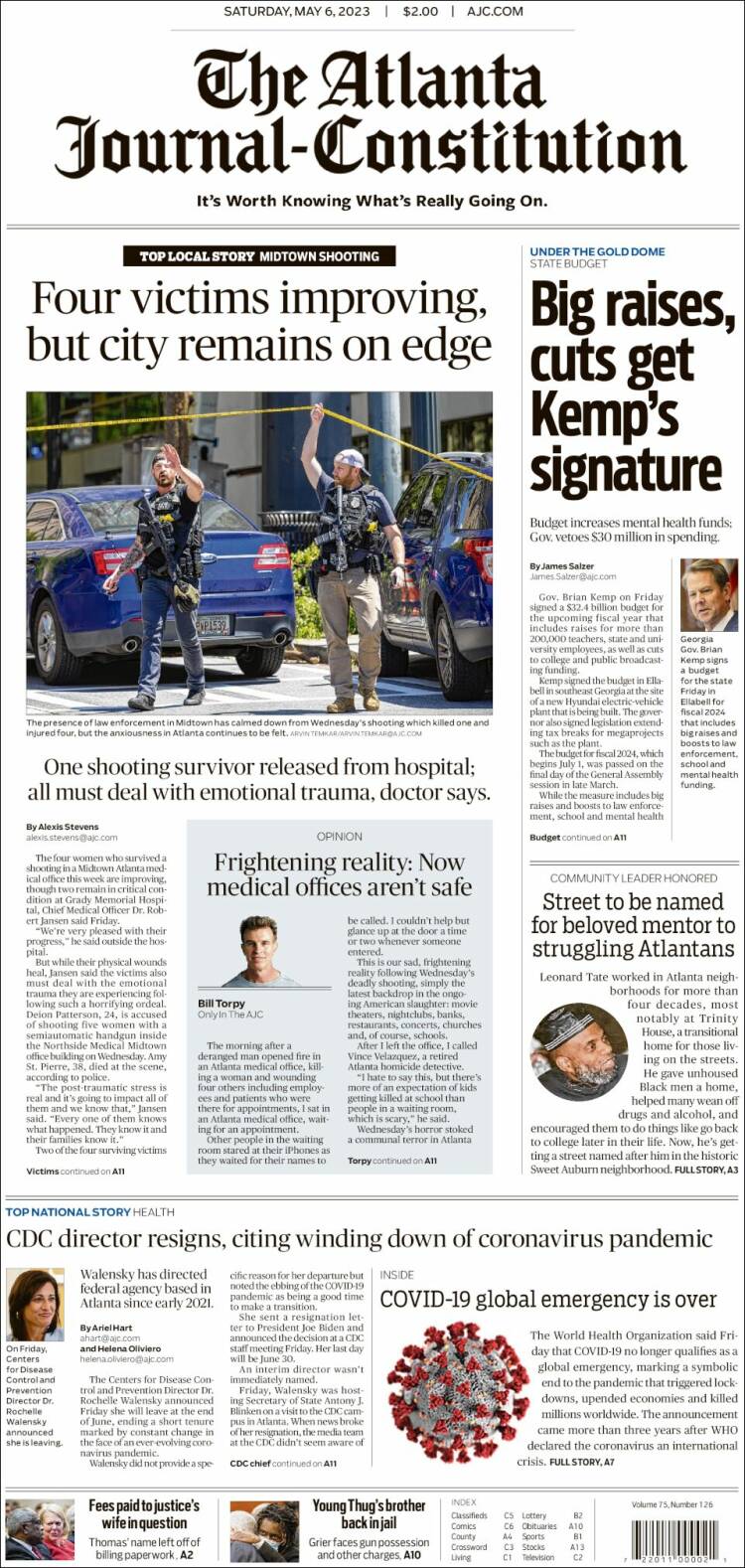 Portada de The Atlanta Journal-Constitution (USA)