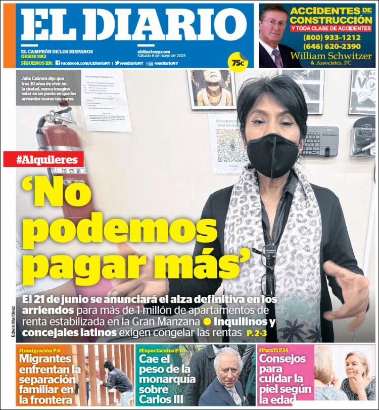 Portada de El Diario NY (USA)