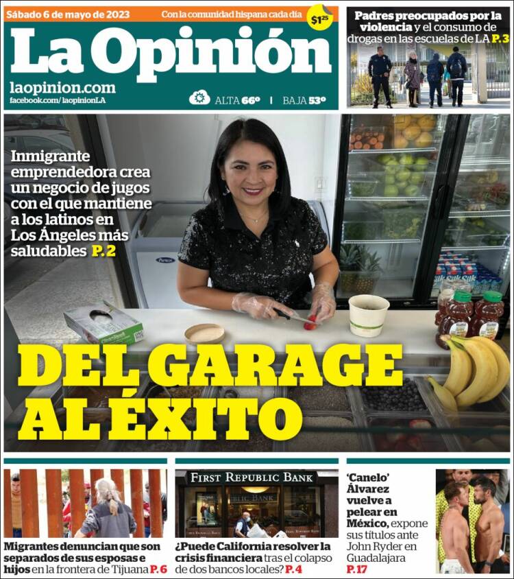 Portada de La Opinión (USA)