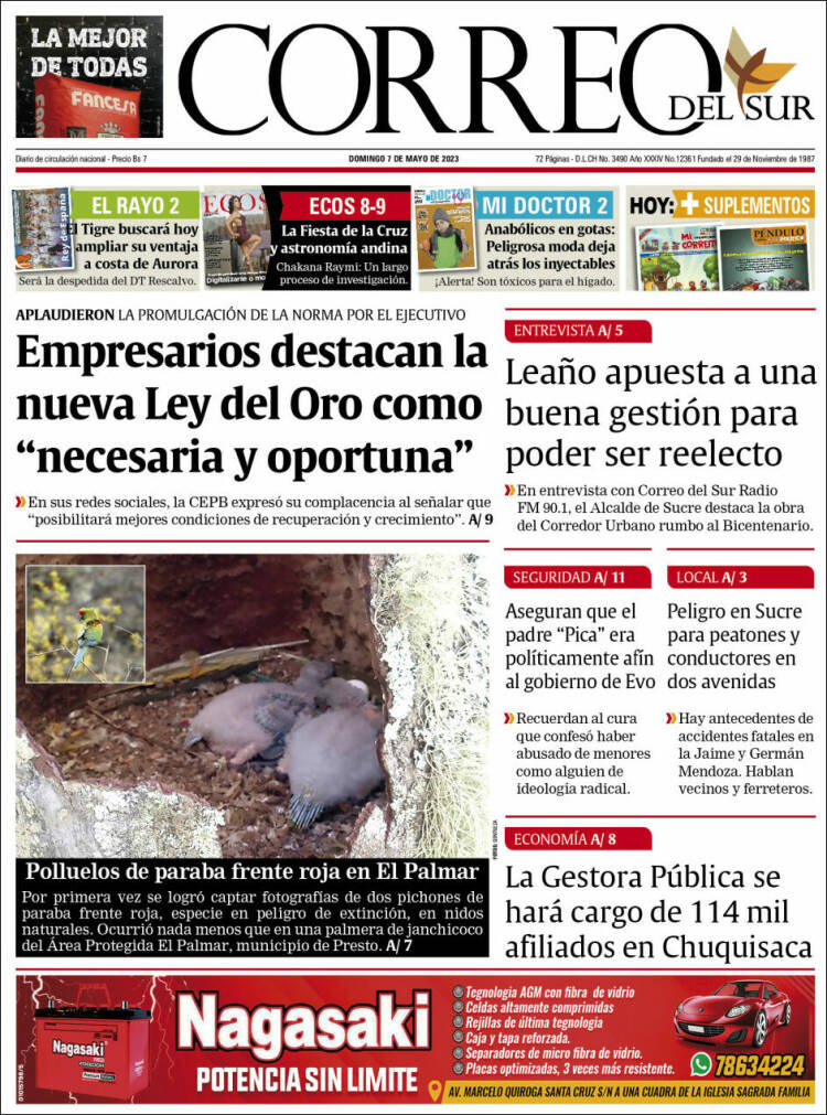 Portada de Correo Sur (Bolivia)