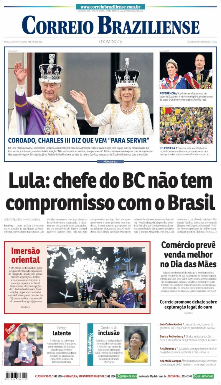 Portada de Correio Braziliense (Brasil)