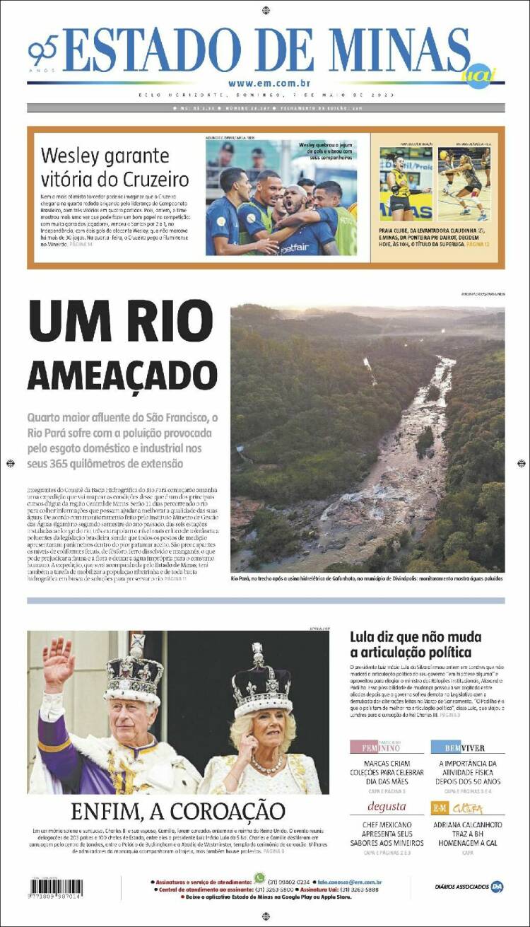 Portada de Jornal Estado de Minas (Brasil)