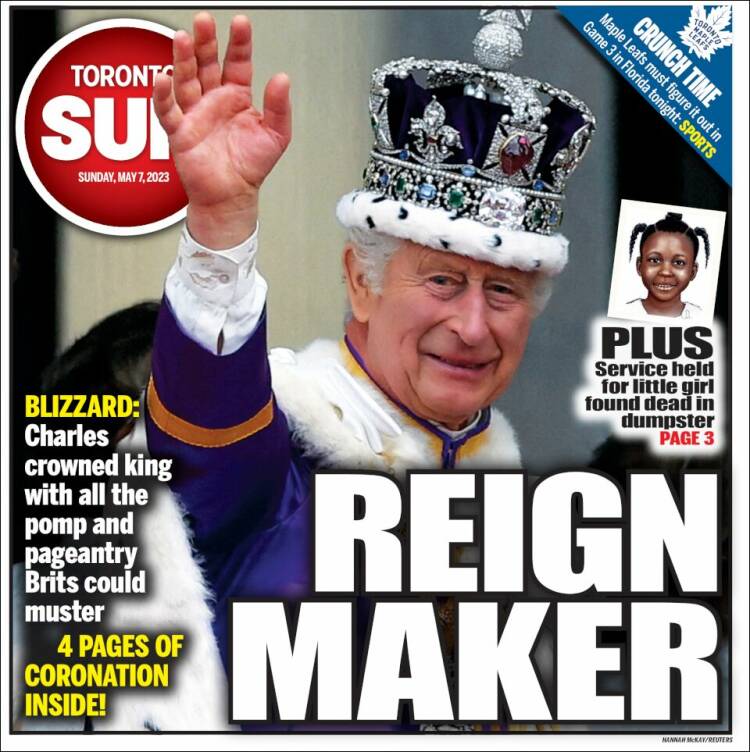 Portada de The Toronto Sun (Canadá)