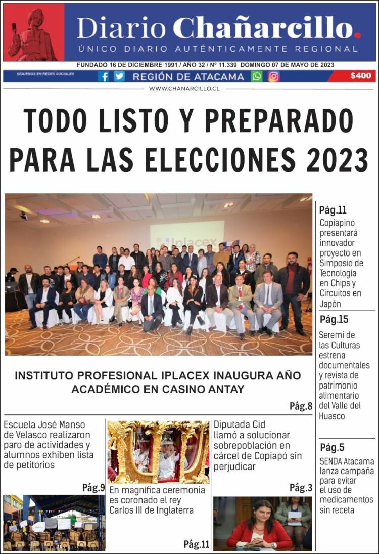 Portada de Diario Chañarcillo (Chile)