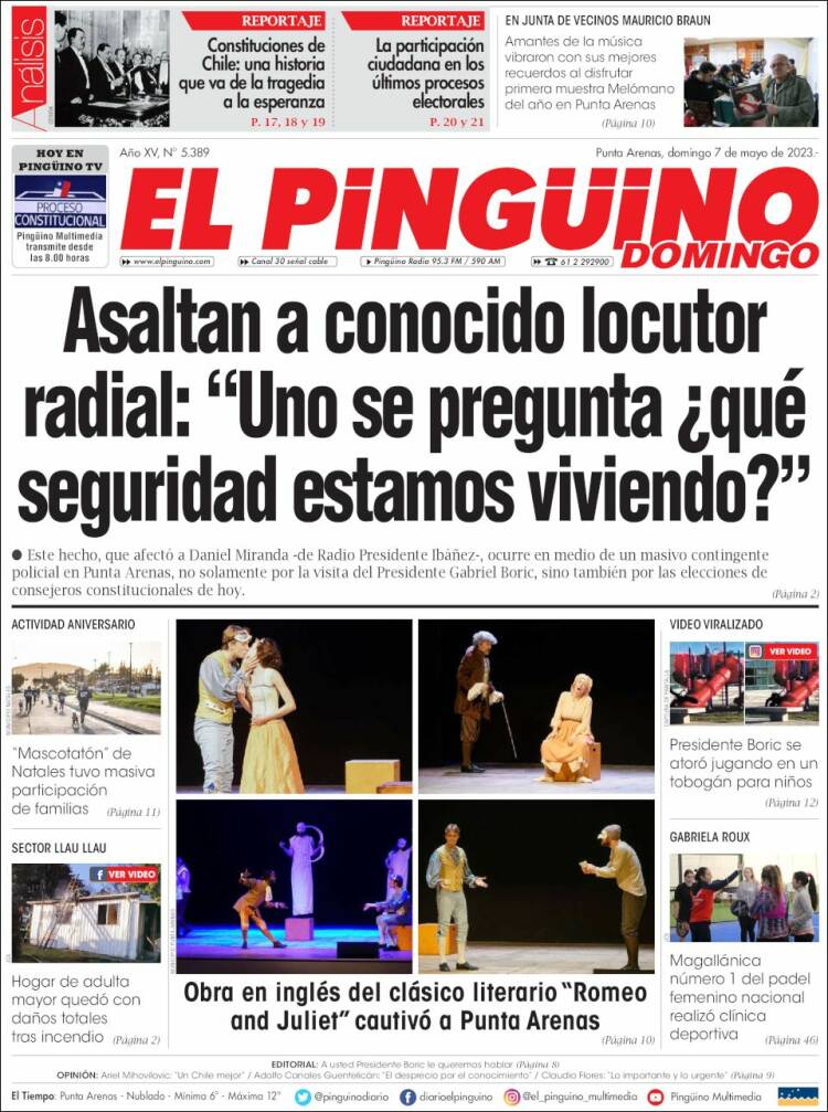 Portada de El Pingüino (Chile)