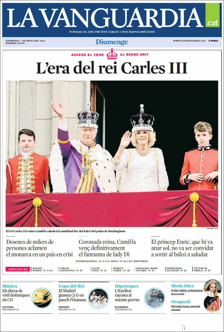 Portada de La Vanguardia (España)