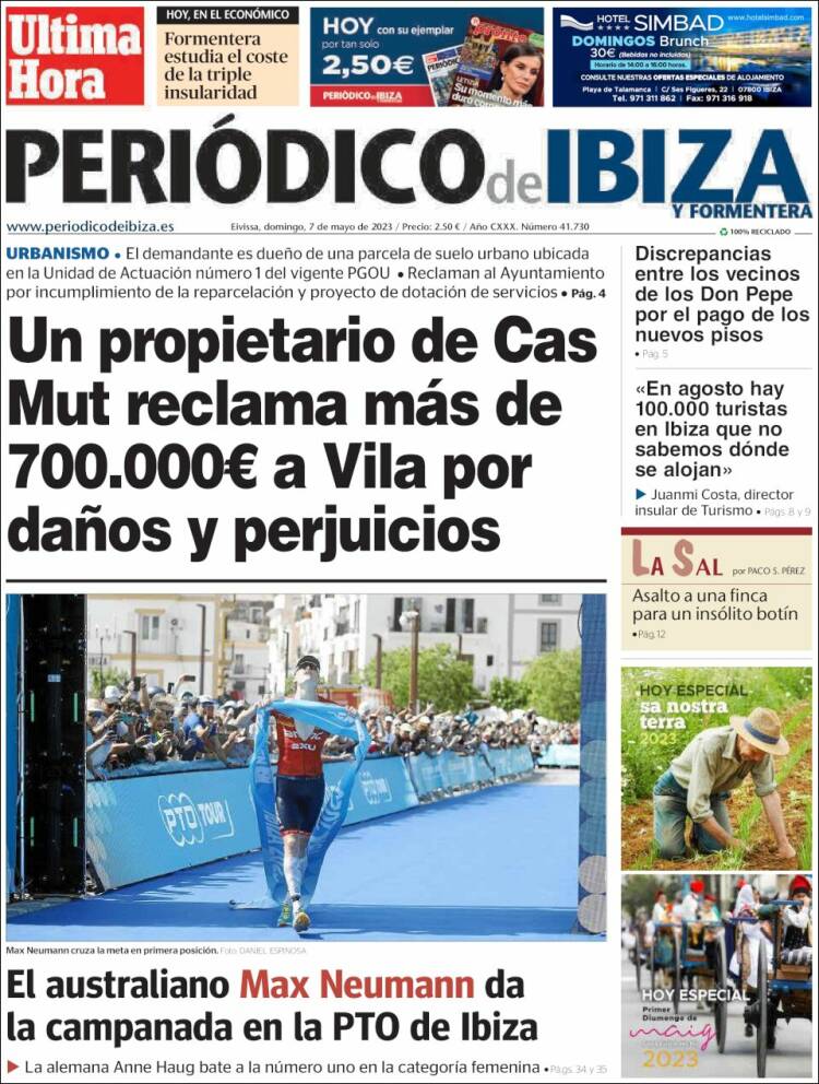 Portada de Periódico de Ibiza (España)