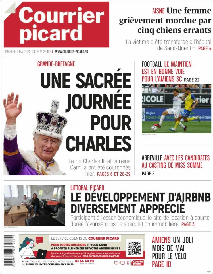 Portada de Courrier Picard (Francia)