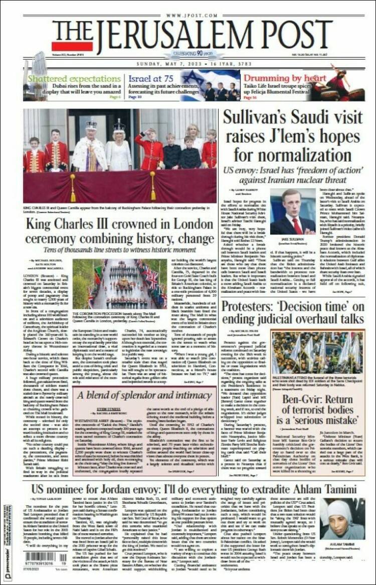 Portada de The Jerusalem Post (Israel)