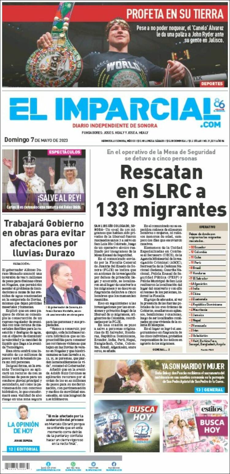 Portada de El Imparcial (México)