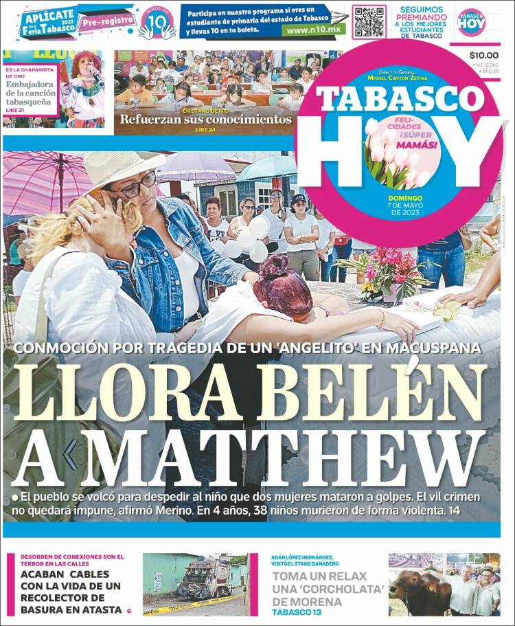 Portada de Tabasco Hoy (México)