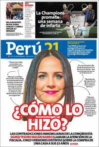 Portada de Perú 21 (Perú)