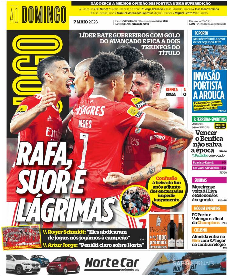 Portada de O Jogo (Portugal)