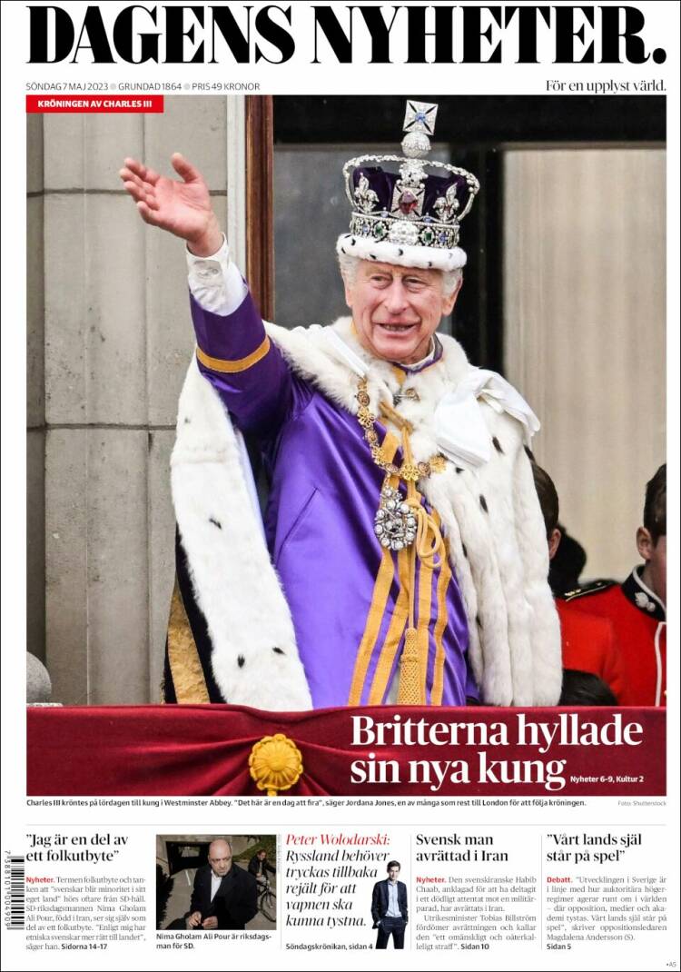Portada de Dagens Nyheter (Suecia)