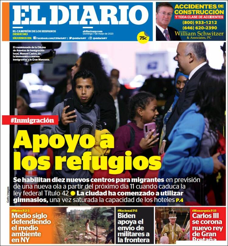 Portada de El Diario NY (USA)