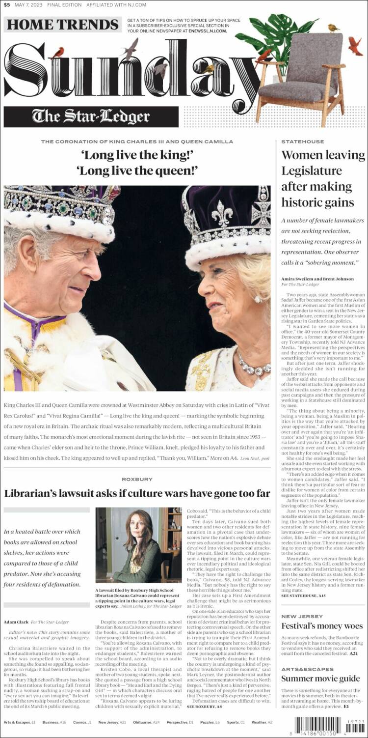 Portada de Star-Ledger (USA)