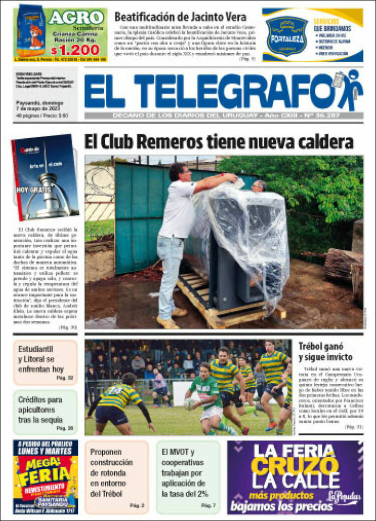 Portada de El Telégrafo (Uruguay)