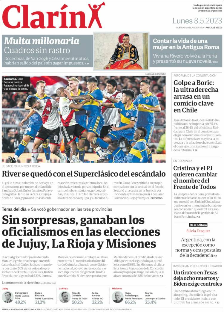 Portada de Clarín (Argentina)