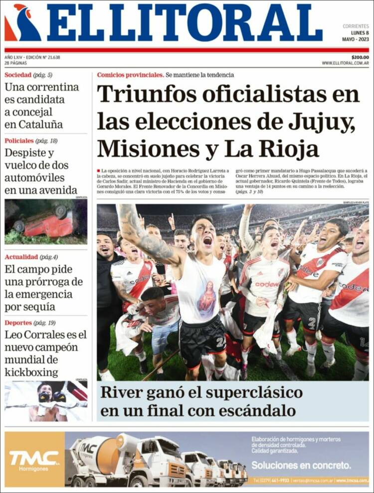 Portada de El Litoral Corrientes (Argentina)