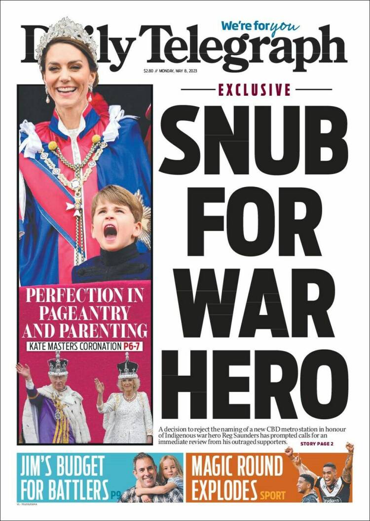 Portada de The Daily Telegraph (Australia)