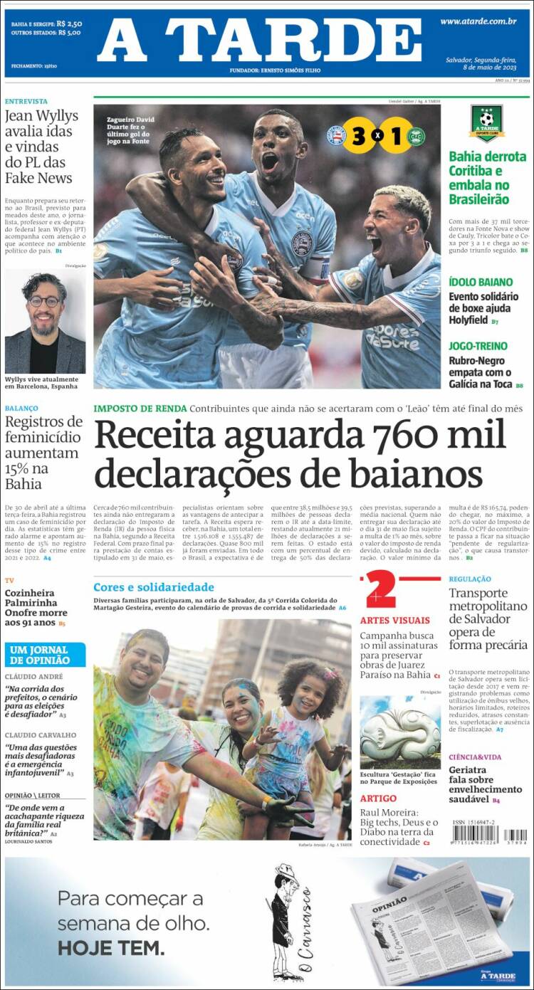 Portada de Diário A Tarde (Brasil)