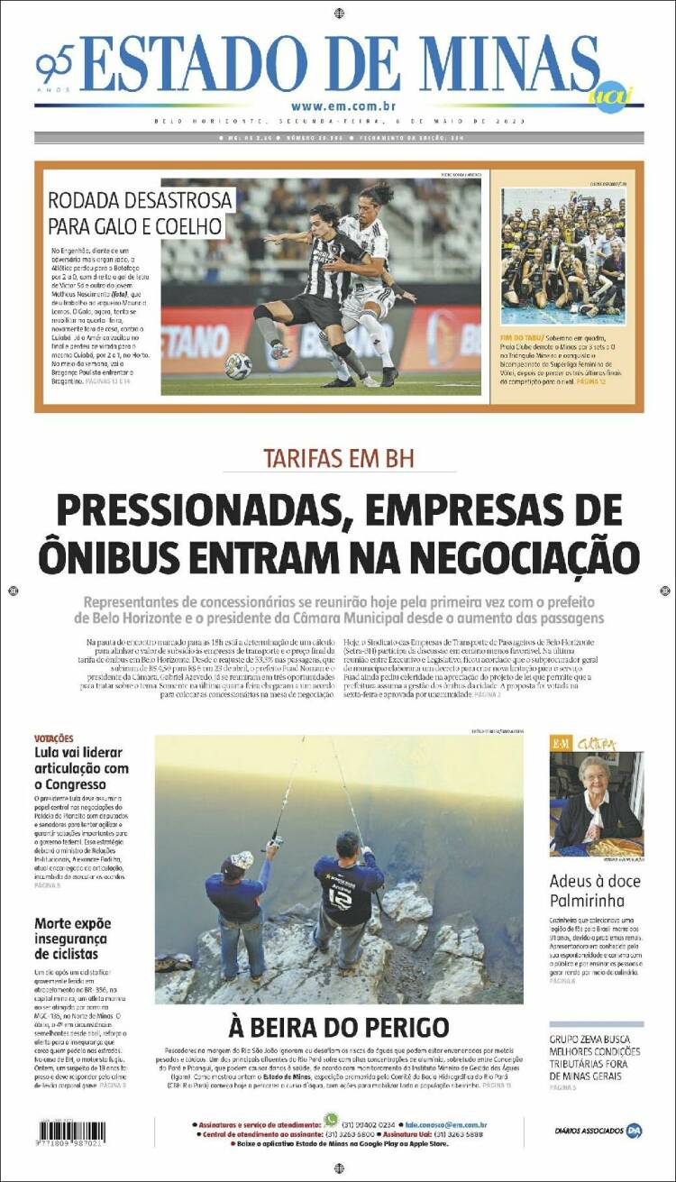 Portada de Jornal Estado de Minas (Brasil)