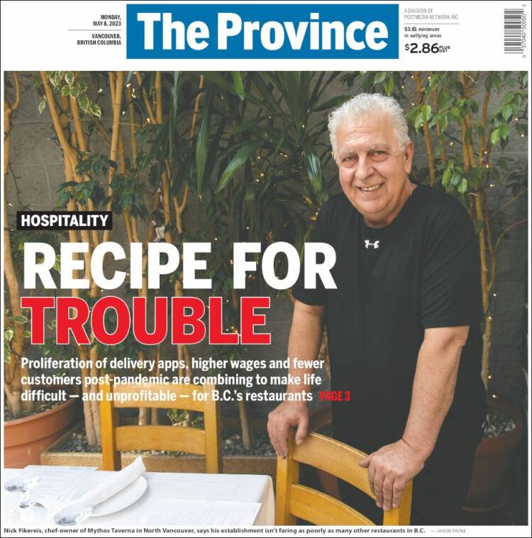 Portada de The Province (Canadá)