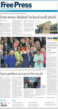 Portada de Winnipeg Free Press (Canadá)