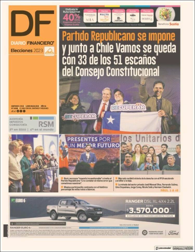 Portada de Diario Financiero (Chile)