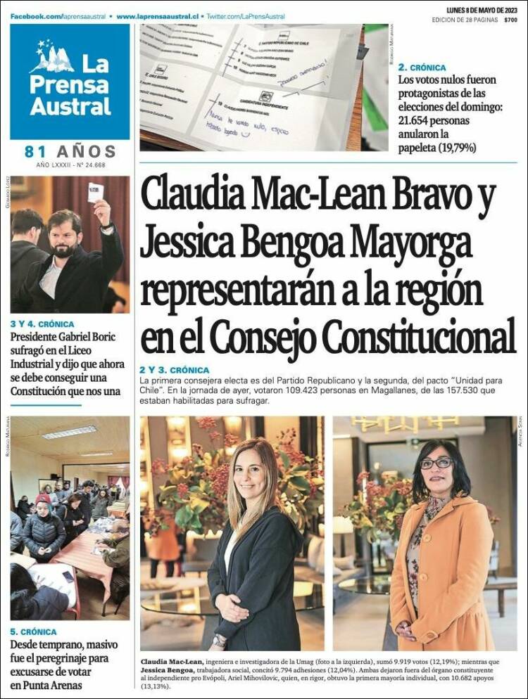 Portada de El Magallanes (Chile)