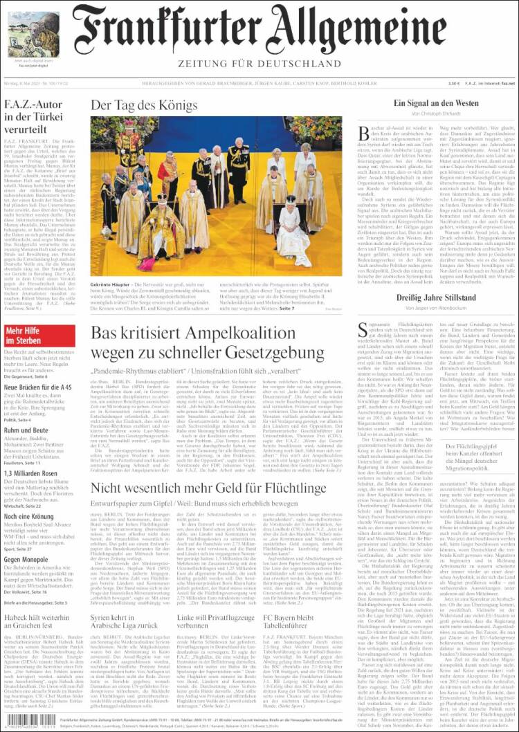 Portada de Frankfurter Allgemeine (Alemania)