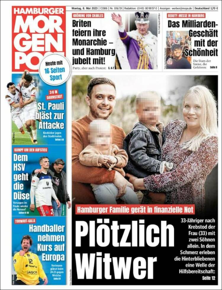 Portada de Hamburger Morgenpost  (Alemania)