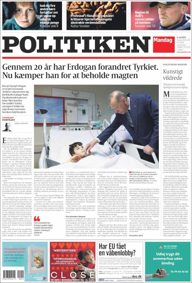 Portada de Politiken (Dinamarca)