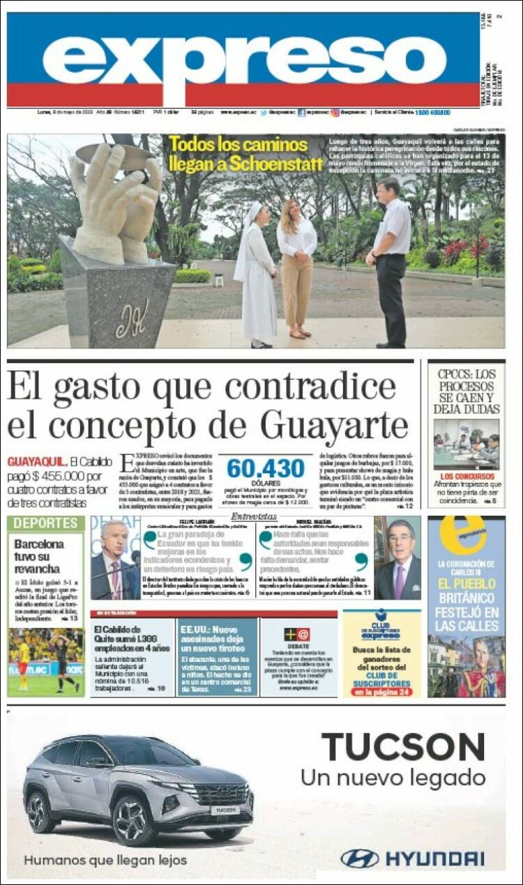 Portada de Expreso (Ecuador)