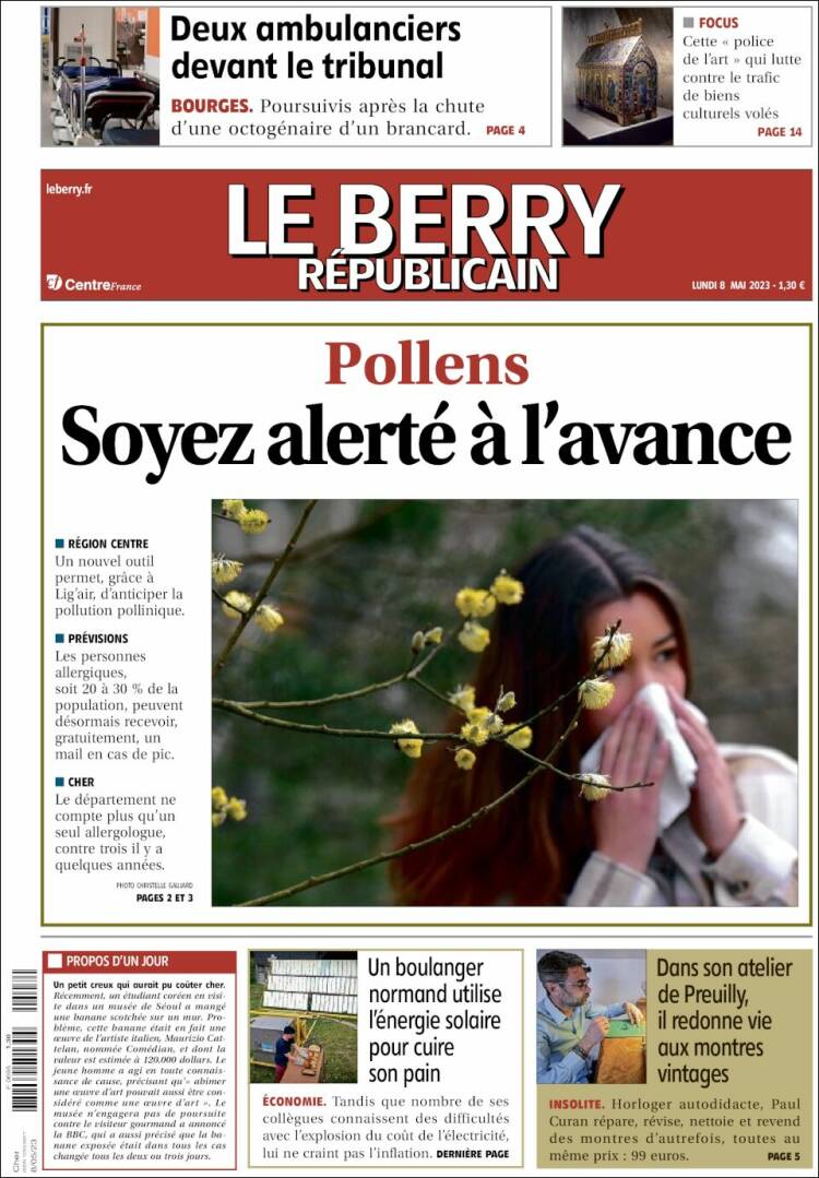 Portada de Berry Republicain (Francia)