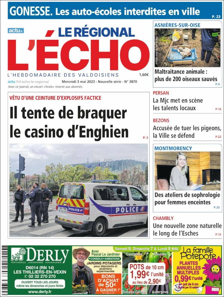 Portada de L'Echo de la Haute-Vienne (Francia)